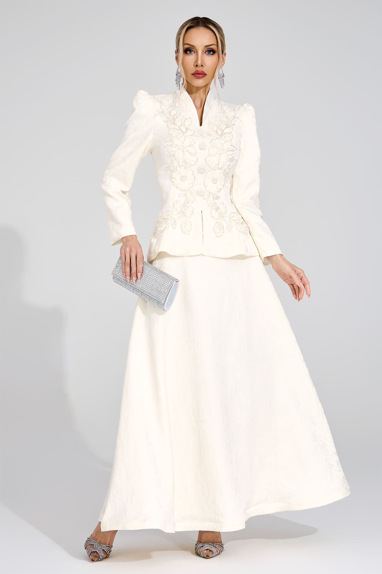 Jarevix Apricot Embroidered Set