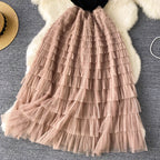 High-end Layered Mesh Patchwork Dress