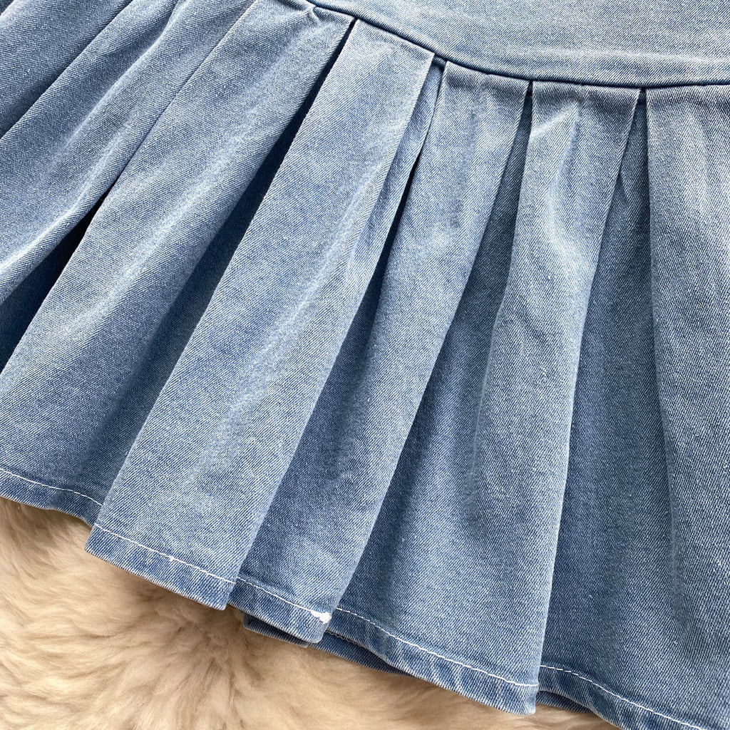 Camisole&Pleated Skirt Denim 2Pcs