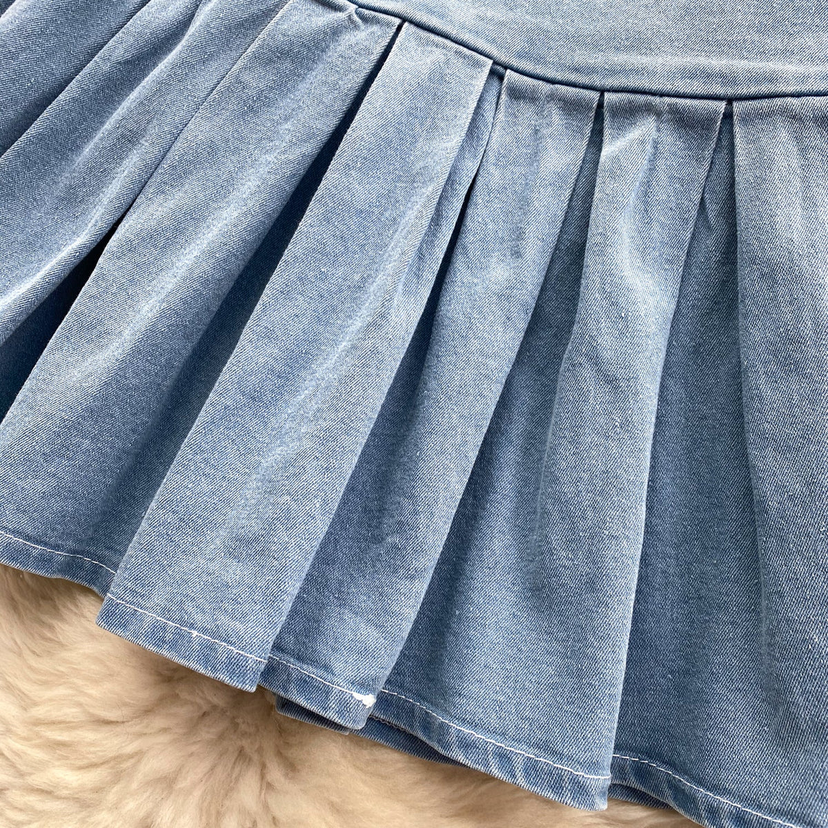 Camisole&Pleated Skirt Denim 2Pcs