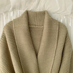 V-neck Lace-up Thick Thread Cardigan