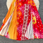 Bohemia Style Printed Halter Dress