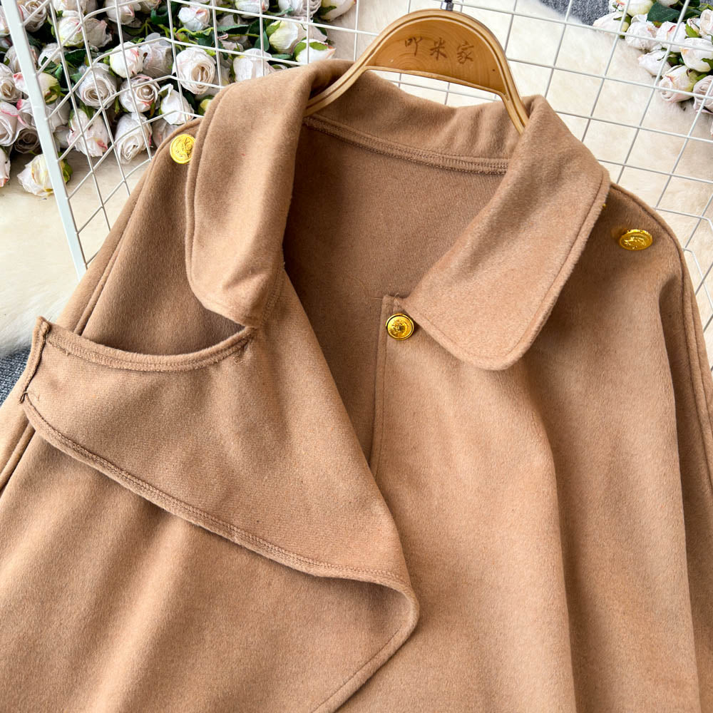 Reversible Tweed Faux Cashmere Shawl Coat