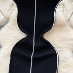 Color Blocking Sleeveless Knitted Dress