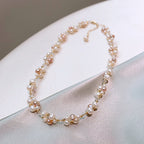 Dreamy Mosaic Pearl Bracelet Necklace Set
