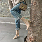 Back Zipped Chunky Stretch Boots