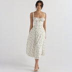 Backless Floral Printed Slip Dress