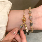 Crystal Double Circle Niche Design Bracelet