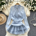 Irregular Design Ruffled Chiffon Top