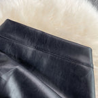 One-step Black PU OL Skirt