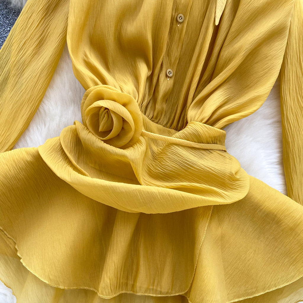 Irregular Design Ruffled Chiffon Top