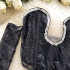 Irregular Design Sequined Mesh Top