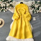 Premium Lace-up Solid Color Dress