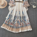 Courtly Floral Printed A-line Dress