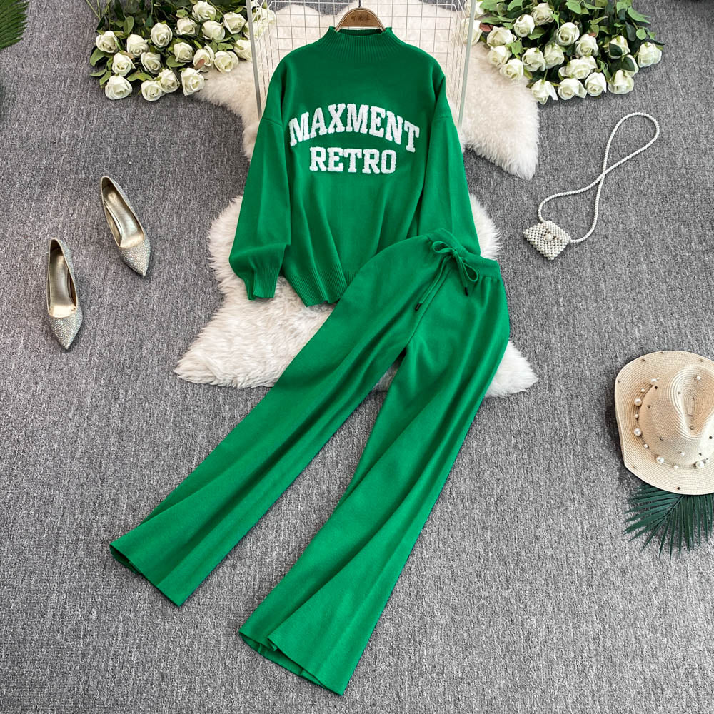 Monogrammed Sweatshirt&Trousers Casual 2Pcs