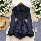 Niche Single-breasted Ruffled Shirt