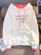 Monogrammed Color Blocking Patchwork Hoodie