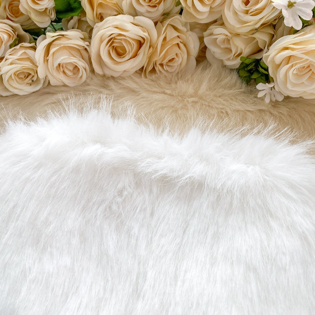 Tube Top&Skirt White Furry 2Pcs