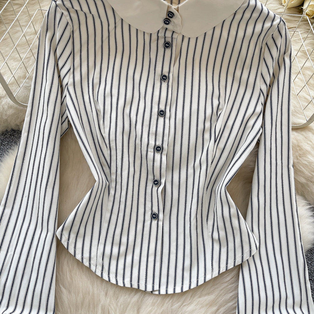 Chic Waist-slimming Stripe Shirt