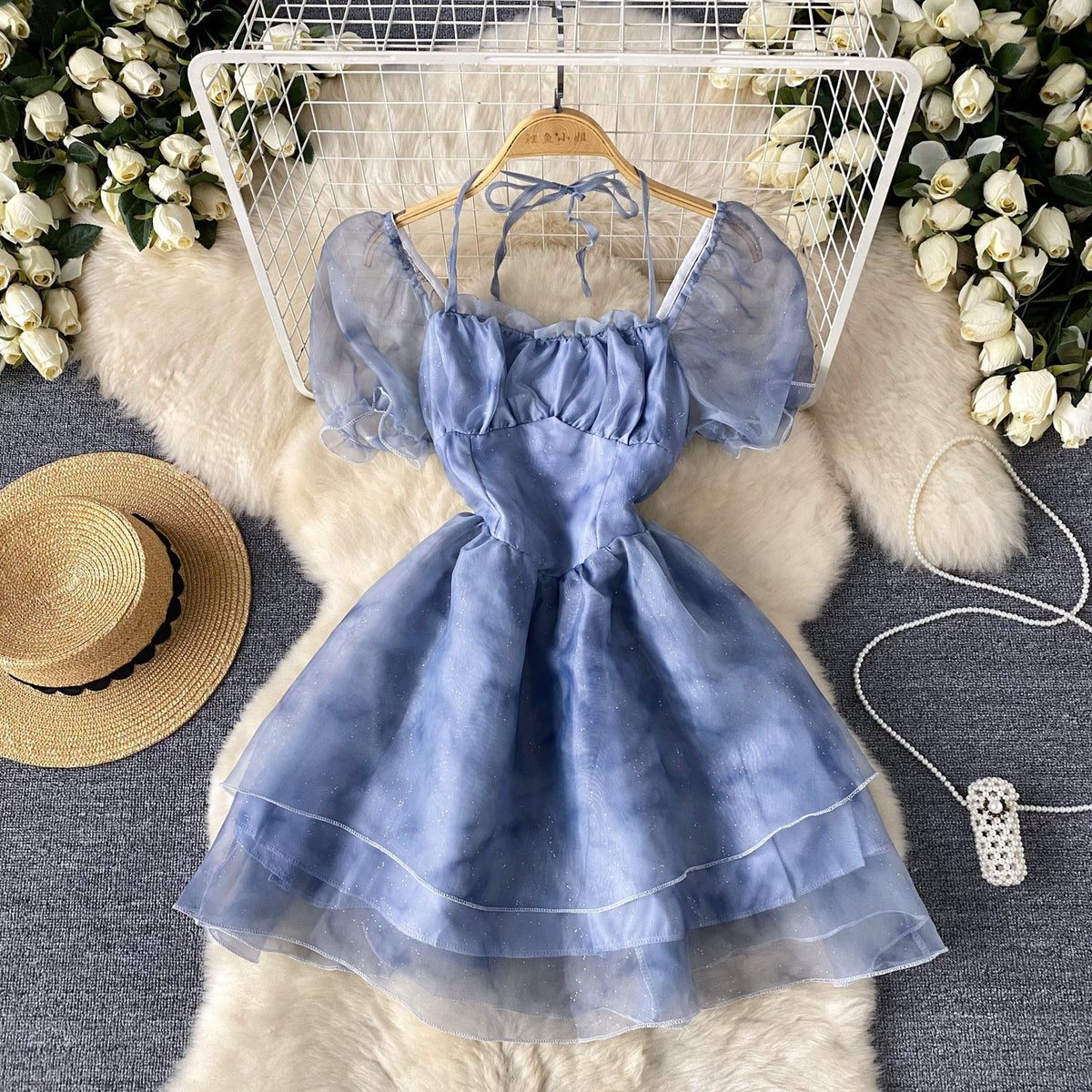Fairy Tie-dye Puffy Mesh Dress