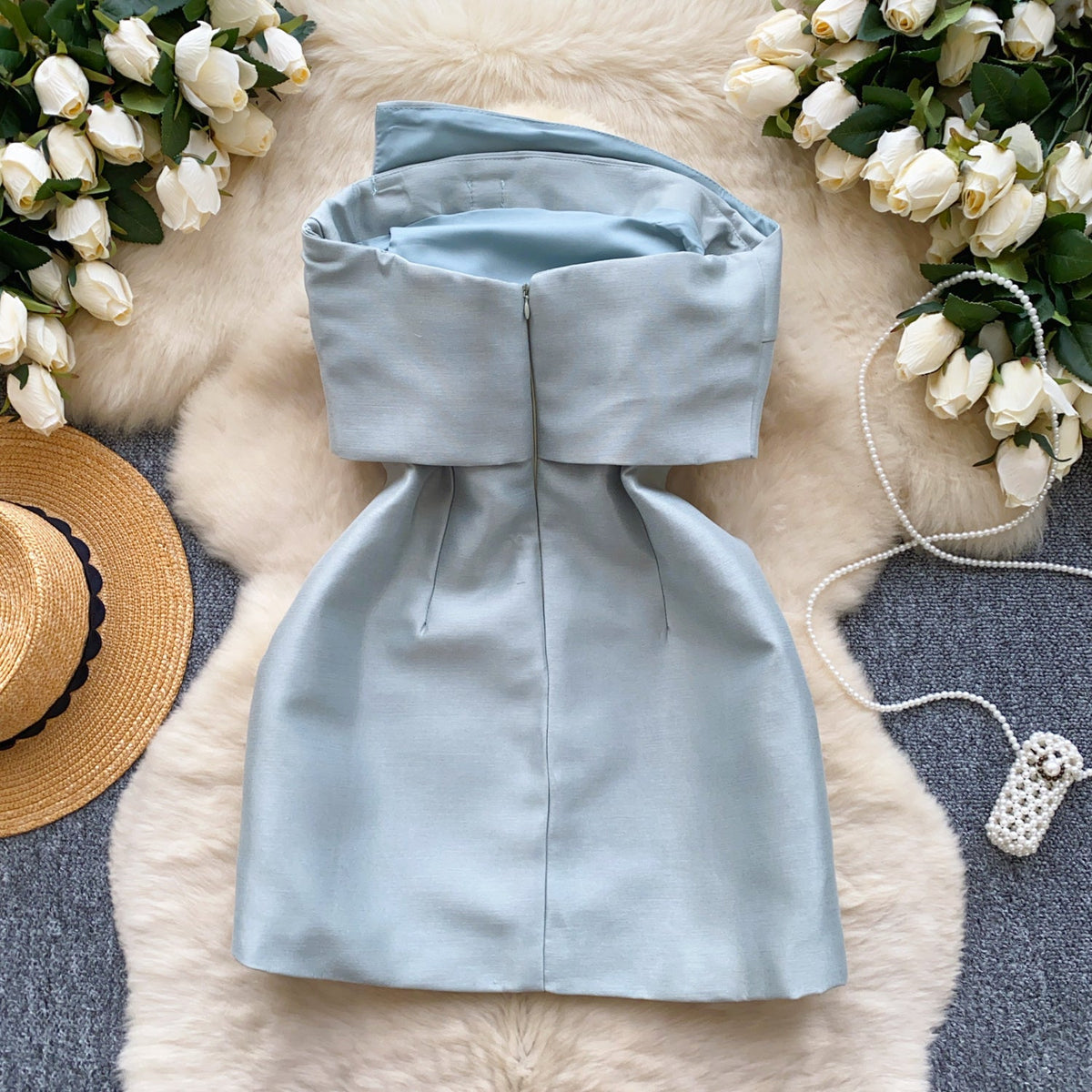 Premium Off-shoulder 3D Knotted Dress
