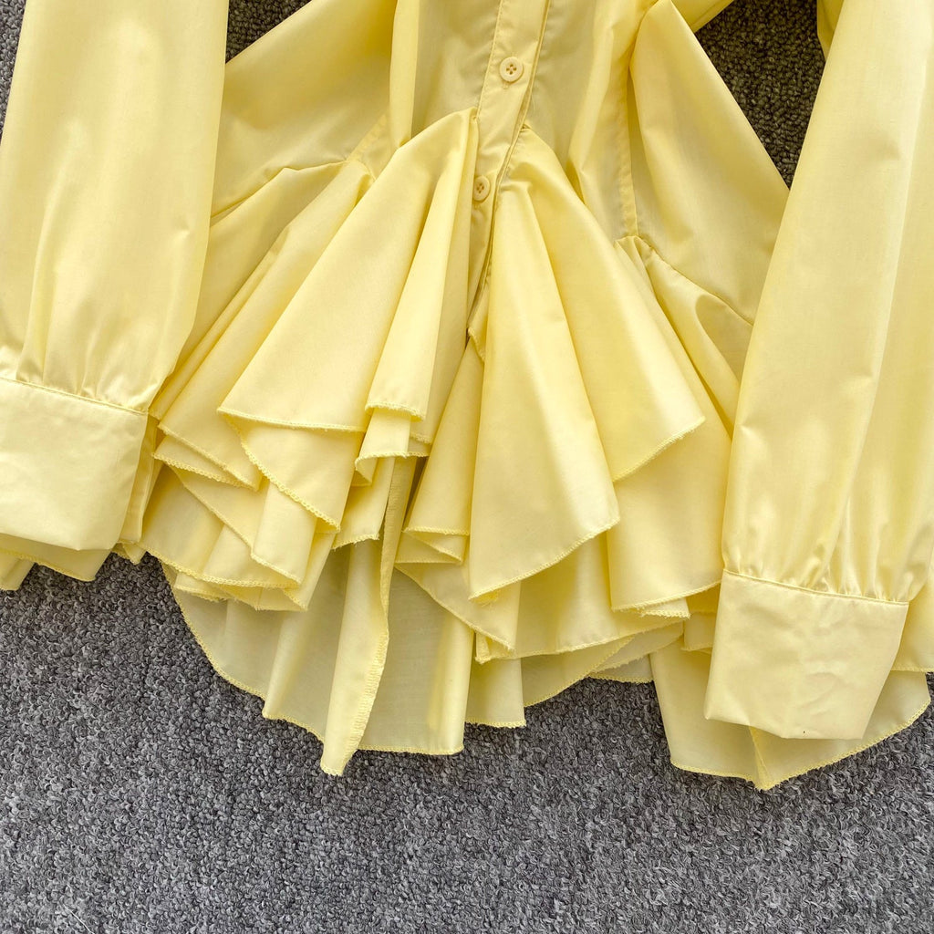 Niche Single-breasted Ruffled Shirt