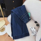 Vintage Rolled Dark Blue Drag Jeans
