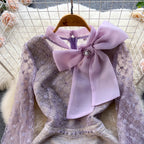 Beaded Bow Embroidered Fairy Dress