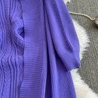Twisted Knit Vest Dress&Cardigan 2Pcs