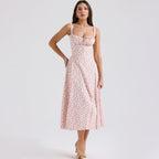 Backless Floral Printed Slip Dress