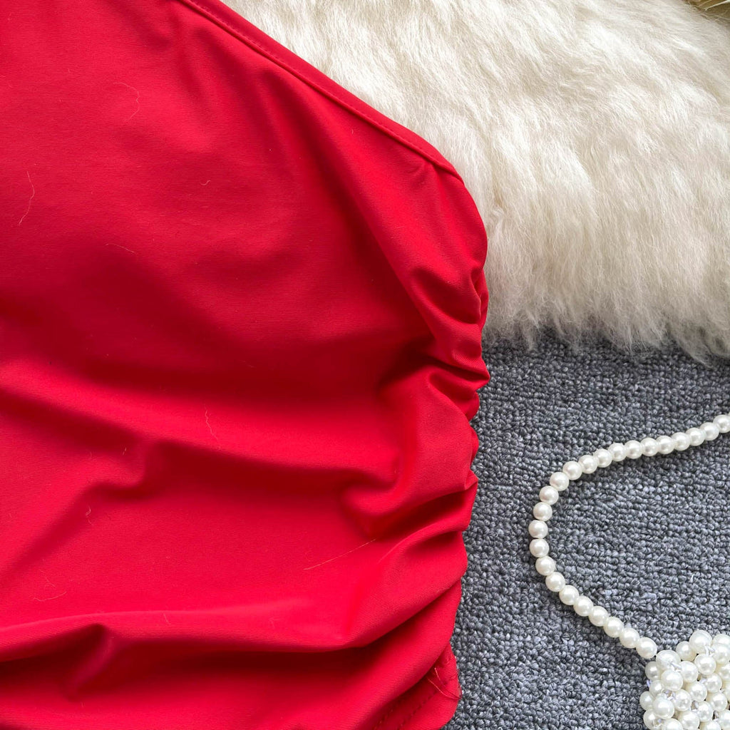 One-shoulder Slant Neckline Camisole Top