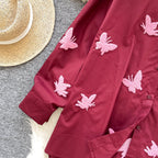 Butterfly Embroidered Loose-fit Shirt
