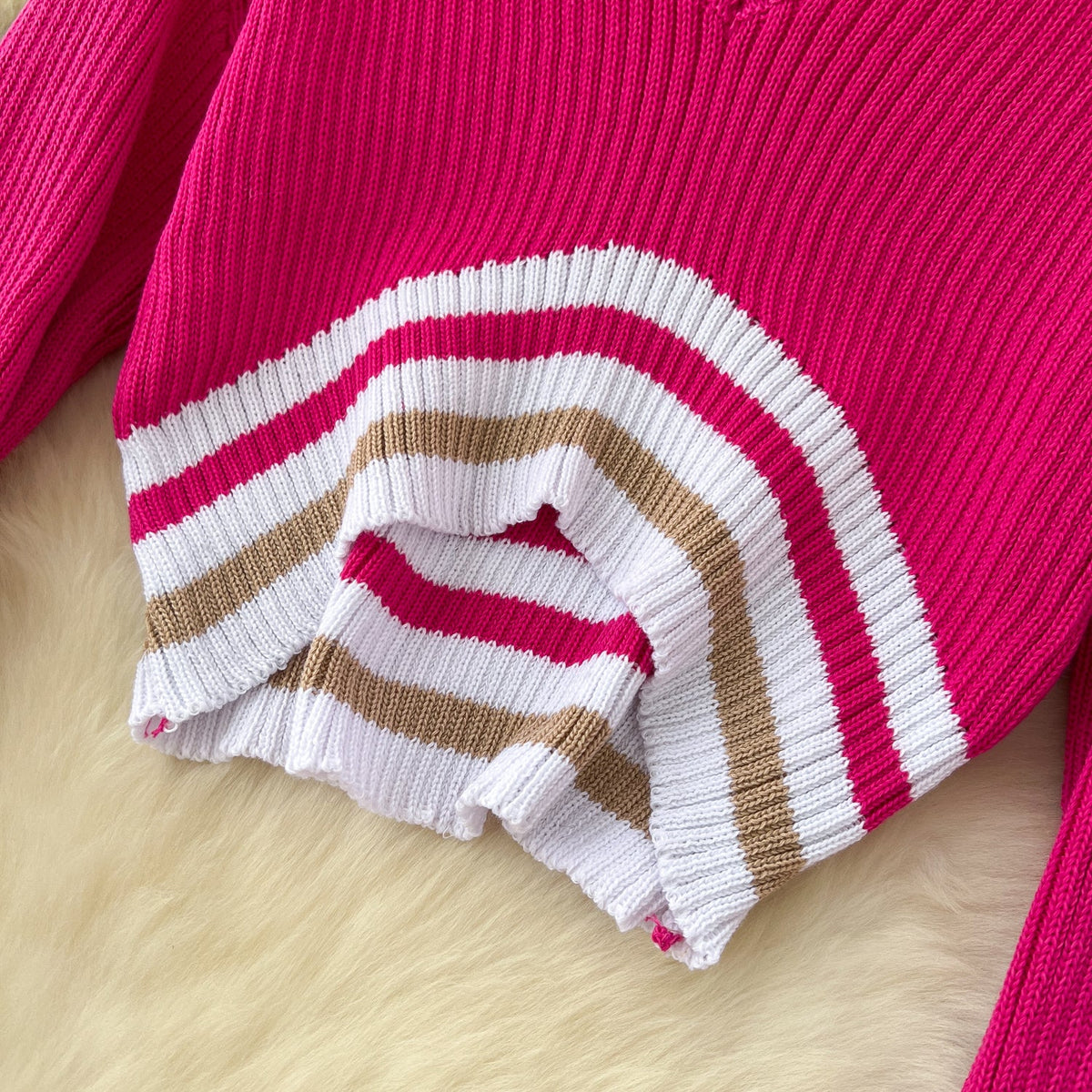 Colorful Stripe Sweater&Skirt Knitted 2Pcs