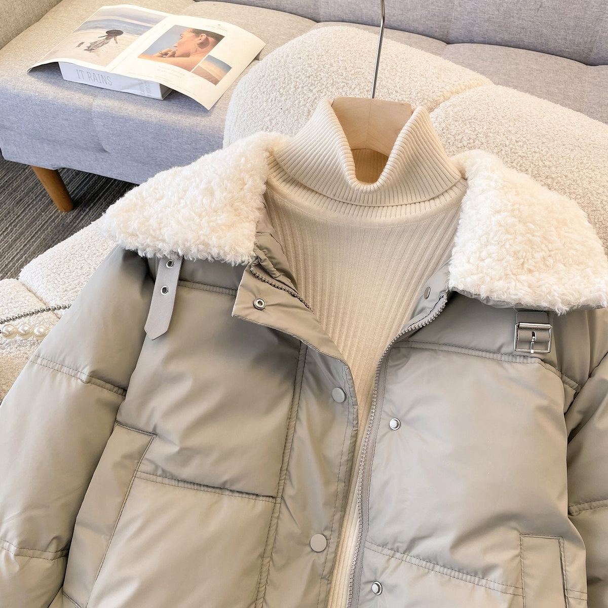 Furry Doll Collar Cotton Jacket