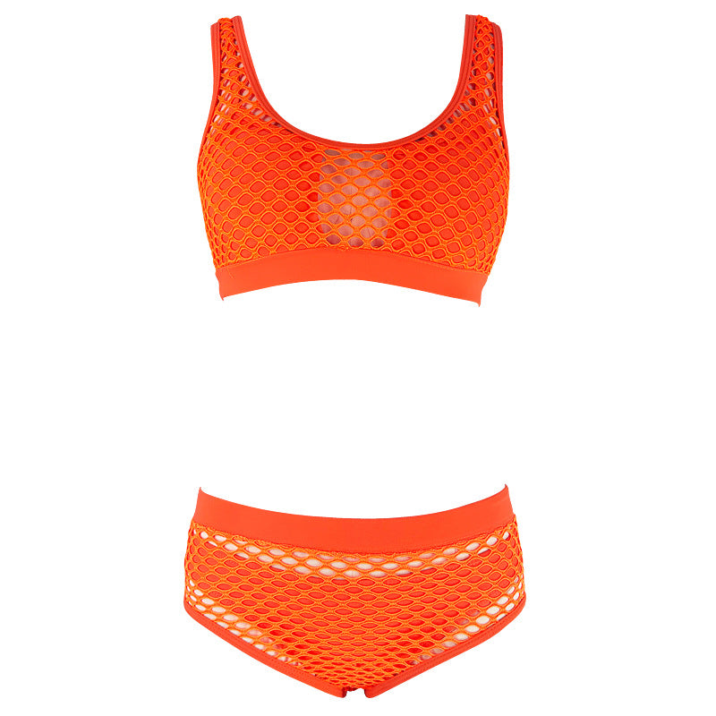 Three-Piece Bikini Sexy Hollow Mesh Swimsuit