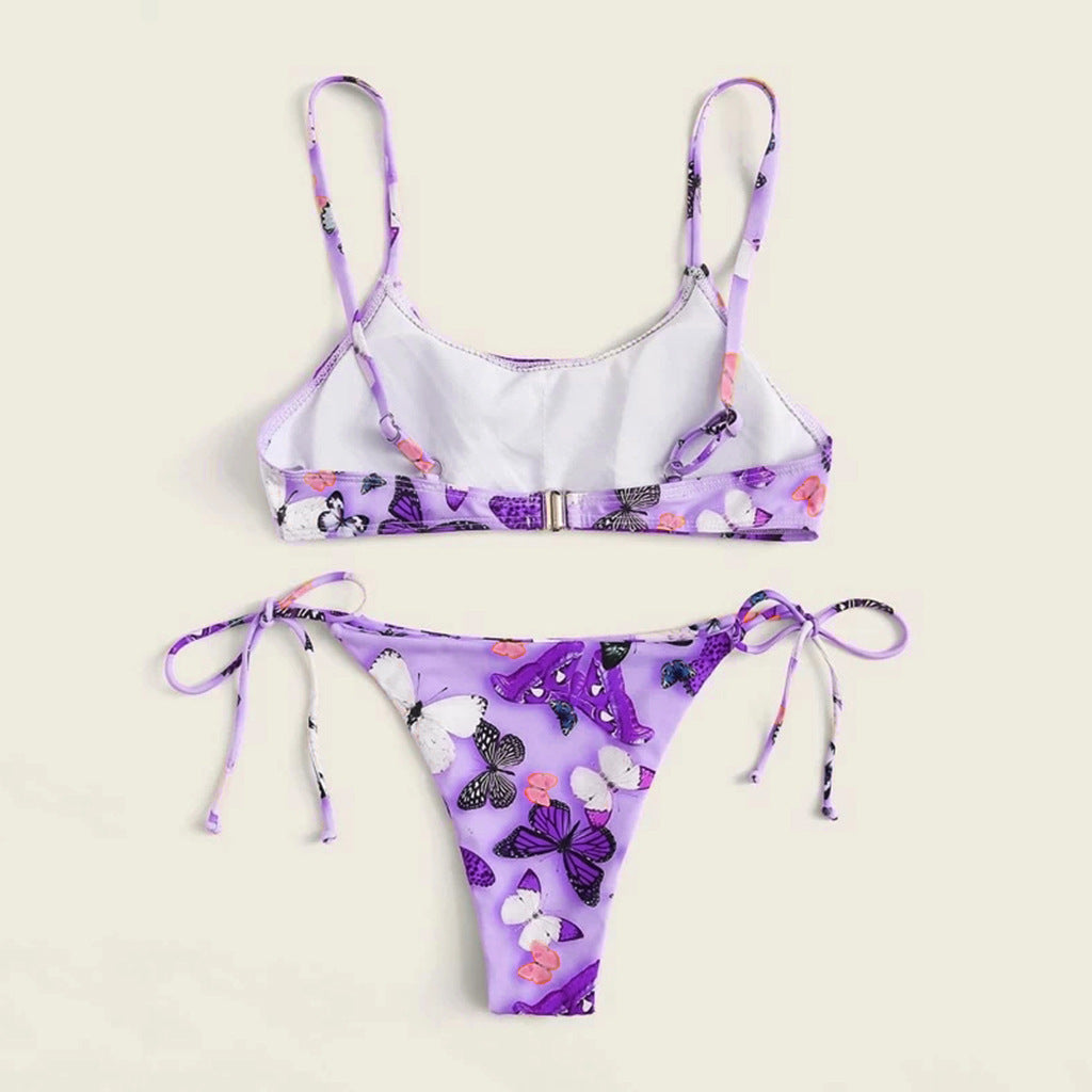 Vintage Printed Three-pieces Bikini