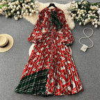 Crew Neck Floral Printed Shirt Dress