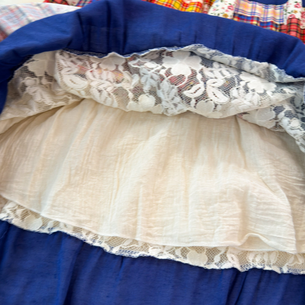 Vintage Plaid Patchwork Slip Dress