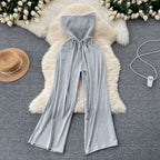 Chic Strapless Solid Color Jumpsuit