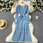 Elegant Hollowed Crochet Knitted Dress