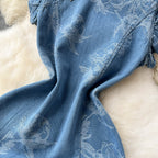 Chinese Style Denim Cheongsam Dress