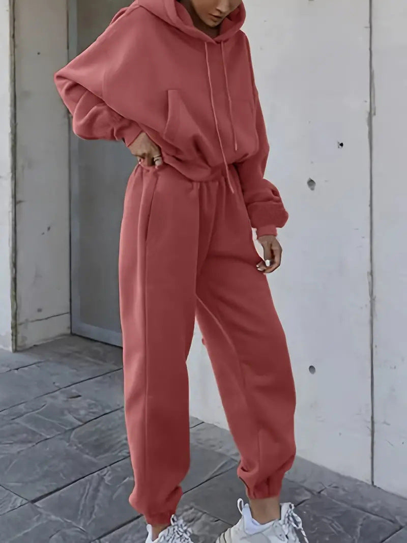 Drawstring Sweatshirt&Pants Casual 2Pcs