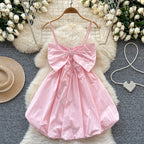 Chic Large Bow Elastic Slip Dress