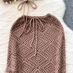 Halter Bikini&Fringed Skirt Knitted 2Pcs