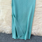High-end Stretchy Split Knitted Dress