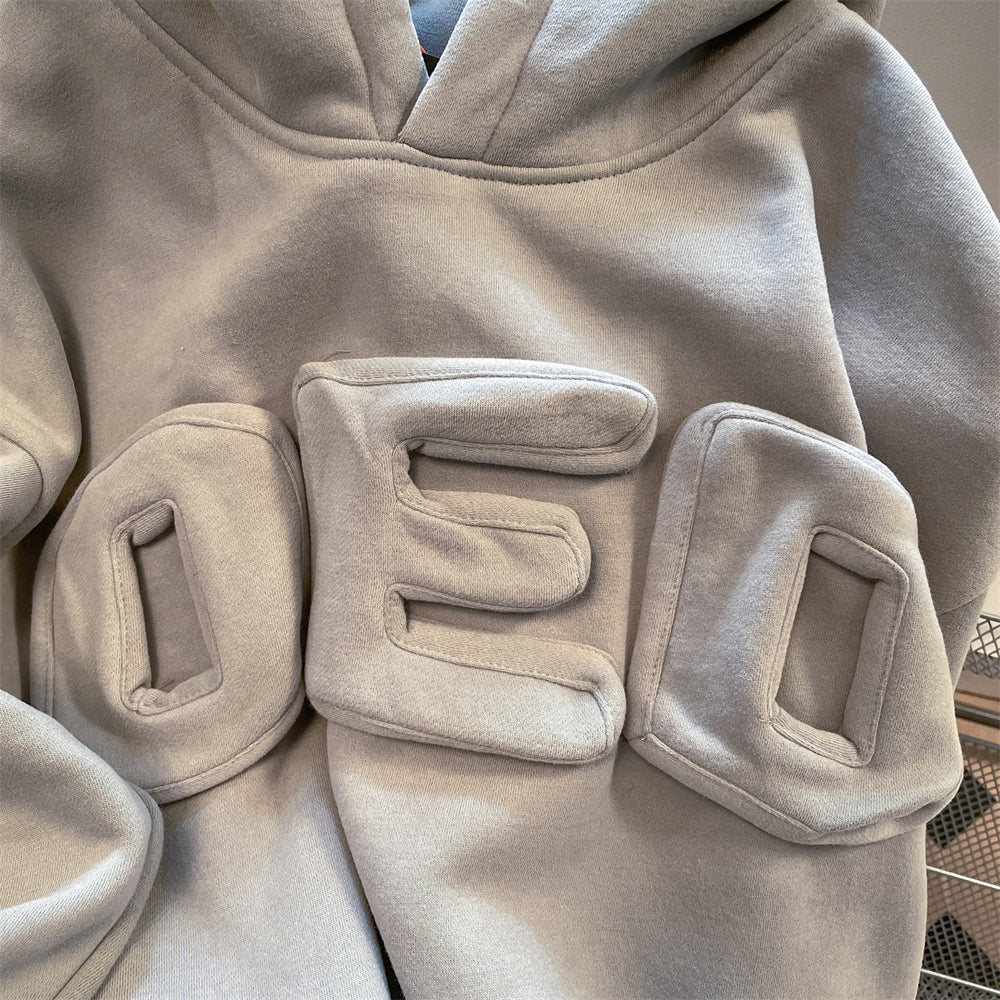 Oversize 3D Monogrammed Hooded Sweatshirt
