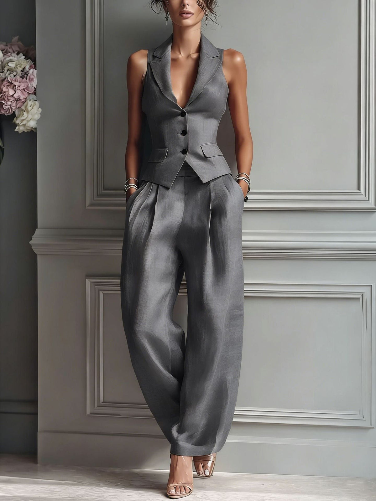M&H | Button-Front Two-Piece Set