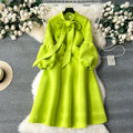 Premium Lace-up Solid Color Dress