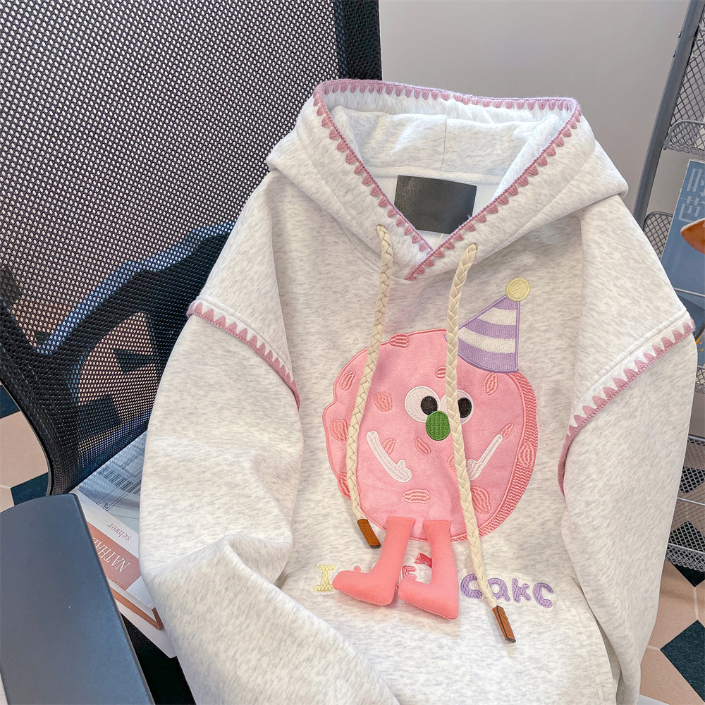 Cutie Thermal Cartoon Embroidered Hoodie