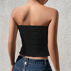 Off-shoulder Sleeveless Solid Color Top